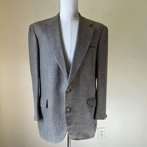 Vintage Brooks Brothers Wool Houndstooth Blazer Men's 44R‎ USA Made Sport Coat